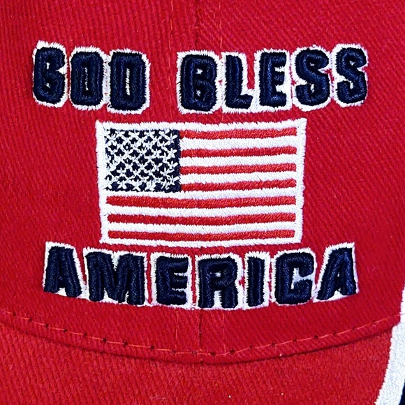 VINTAGE WITH TAGS GOD BLESS AMERICA USA AMERICAN FLAG 9/11 HAT COLOSSEUM OSFA - Picture 9 of 11